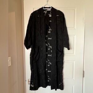 Dex Black Floral Sheer Blouse